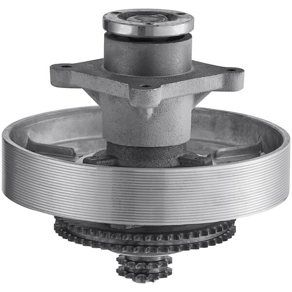 A metal clutch assembly for Estella dough preparation equipment with a round metal piece.